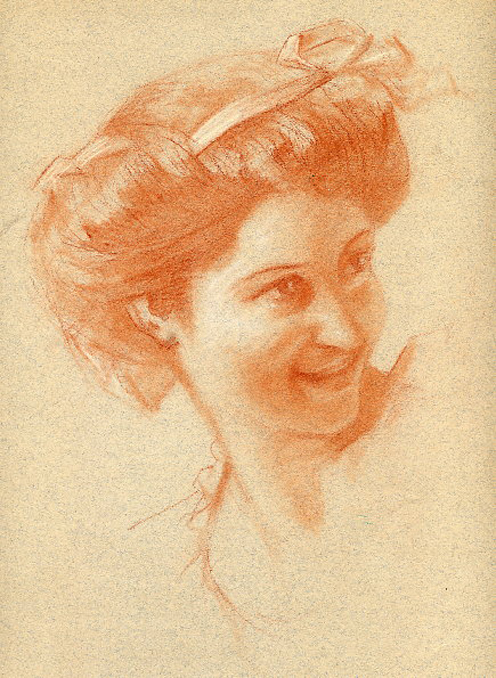 e-rosset-granger-etude-de-composition-6-pour-le-soir-dune-vie-les-noces-dor-1909-craie-sanguine-portrait-de-fem